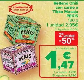 Carrefour Relleno chili con carne o tikka masala pekis oferta