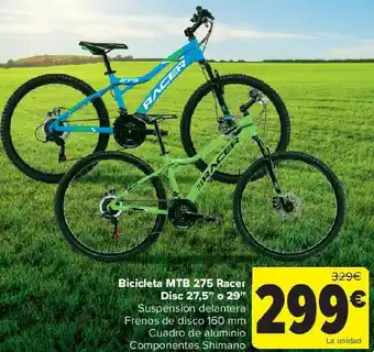 Carrefour Bicicleta mtb 275 racer disc 27,5'' o 29'' oferta