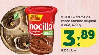 HiperDino Crema de cacao familiar original o dúo nocilla oferta
