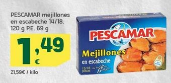 HiperDino Mejillones en escabeche pescamar oferta