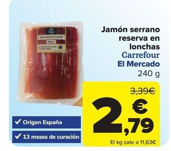 Carrefour Jamón serrano reserva en lonchas carrefour el mercado oferta