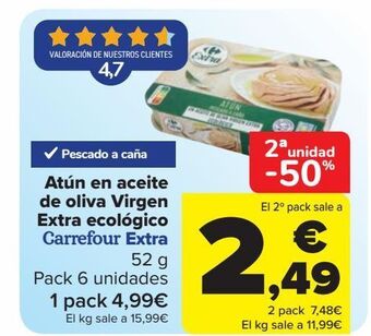 Carrefour Atún en aceite de oliva virgen extra ecológico carrefour extra oferta