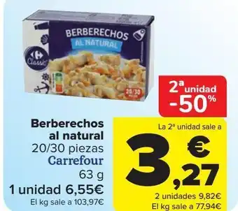 Carrefour Berberechos al natural carrefour oferta