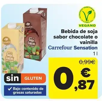 Carrefour Bebida de soja sabor chocolate carrefour sensation oferta