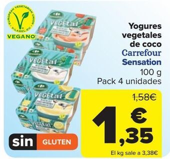 Carrefour Yogures vegetales de coco carrefour sensation oferta