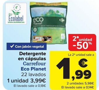 Carrefour Detergente en cápsulas carrefour eco planet oferta