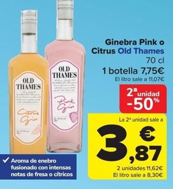 Carrefour Ginebra pink o citrus old thames oferta