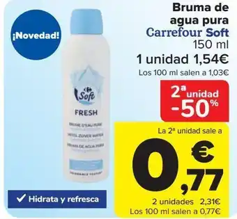 Carrefour Bruma de agua pura carrefour soft oferta