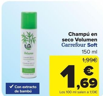 Carrefour Champú en seco volumen carrefour soft oferta