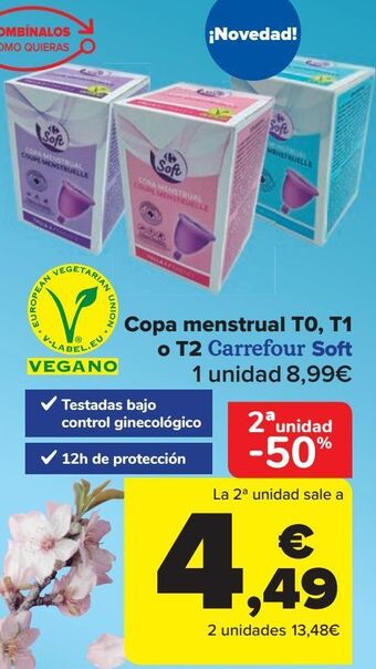 Carrefour Copa menstrual t0, t1 o t2 carrefour soft oferta