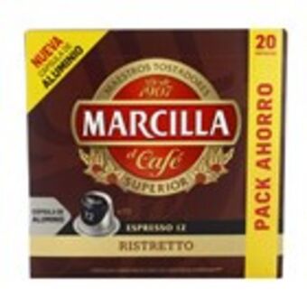 Cafè ristretto 12 marcilla, 20 càpsules 104 grams