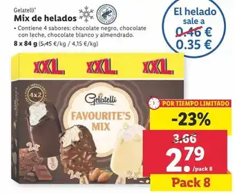 Lidl Gelatelli® Mix de Helados 8 x 84 g oferta
