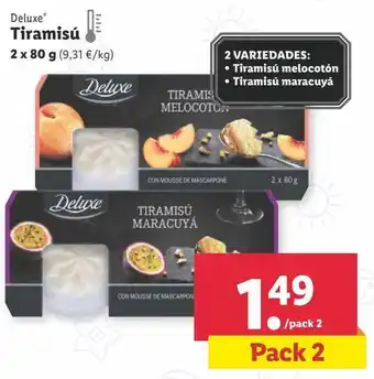 Lidl Deluxe® Tiramisú 2 x 80 g oferta