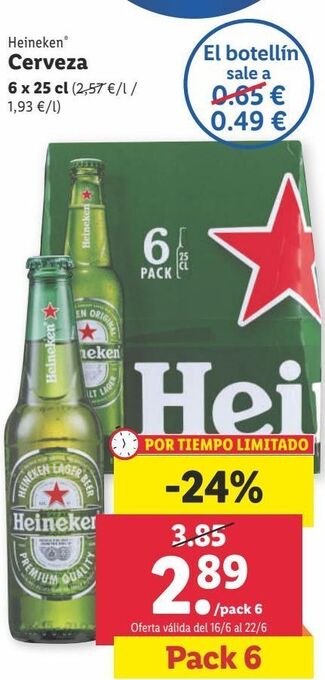 Lidl Cerveza heineken oferta