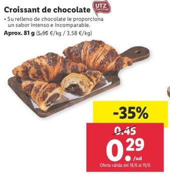 Lidl Croissant de Chocolate Aprox. 81 g oferta
