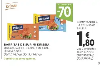 Supercor Barritas De Surimi Krissia, 533g oferta