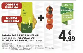 Supercor Patata Para Freir O Hervir 3kg, Cebolla Buti El Viejo Labrador 1kg oferta