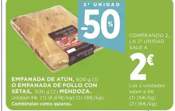 Supercor Empanada De Atún 600g, O Empanada De Pollo Con Setas, 500g Mendoza oferta