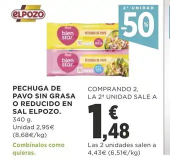 Supercor Pechuga De Pavo Sin Grasa O Reducido En Sal Elpozo 340g oferta
