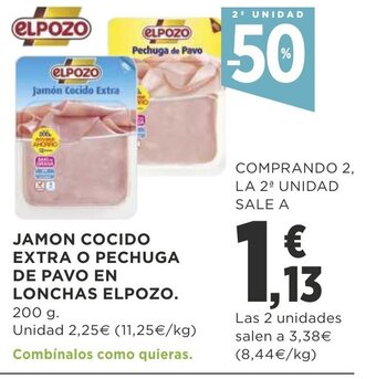 Supercor Jamon Cocido Extra O Pechuga De Pavo En lonchas Elpozo 200g oferta