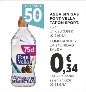 Supercor Agua Sin Gas Font Vella Tapón Sport 75cl oferta