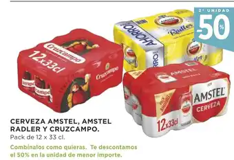 Supercor Cerveza Amstel, Amstel Radler Y Cruzcapo 12 x 33cl oferta