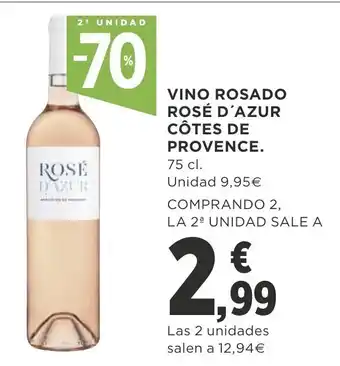Supercor Vino Rosado Rosè D'Azur Cótes De Provence 75cl oferta