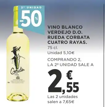 Supercor Vino Blanco Verdejo D.O Rueda Corbata Cuatro Rayas 75cl oferta