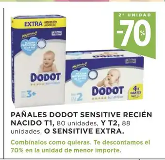 Supercor Dodot Pañales Sensitive Recien Nacido T1, Y T2, 88, O Sensitive Extra oferta
