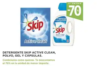 Supercor Skip Detergent Active Clean Polvo, Gel Y Capsulas oferta