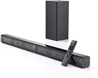 Amazon Barra de sonido para tv 2.1 canales para proyector 4k y tv hd, sonido envolvente 3d con subwoofer, barra de sonido de 31"c... oferta