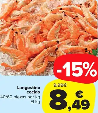 Carrefour Market Langostino Cocido 40/60 Piezas Por kg oferta