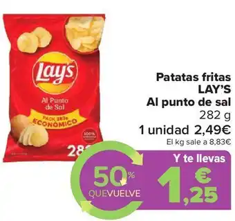 Carrefour Market Lay's Patatas Fritas Al Punto de Sal 282 g oferta