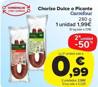 Carrefour Market Carrefour Chorizo Dulce o Picante 280 g oferta