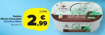 Carrefour Market Carrefour Extra Helado Menta-Chocolate Tarrina 1 l oferta