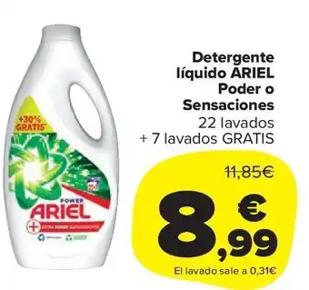 Carrefour Market Ariel Detergente Líquido Poder o Sensaciones 22 Lavados + 7 Lavados Gratis oferta