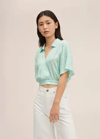 MANGO Blusa crop estampada oferta