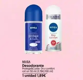 Hiper Usera Nivea Desodorante Protege&cuida Dry Comfort Roll On oferta