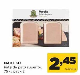 Alimerka Martiko Paté De Pato Superior oferta
