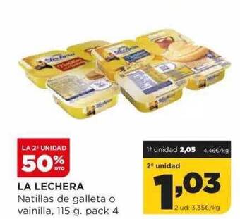Alimerka La 2a Unidad 50% Dto La Lechera Natillas De Galleta O Vainilla oferta