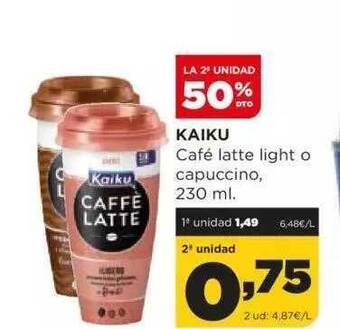 Alimerka La 2a Unidad 50% Dto Kaiku Café Latte Light O Capuccino oferta