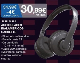 Costco Skullcandy Auriculares Inalámbricos Cassette oferta