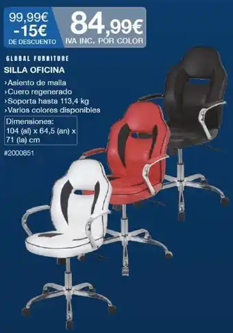 Costco Global Furniture Silla Oficina oferta
