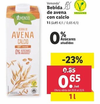 Lidl Bebida de avena oferta