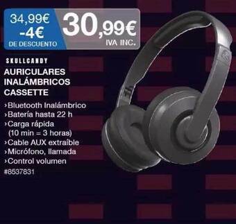 Costco Skullcandy Auriculares Inalámbricos Cassette oferta