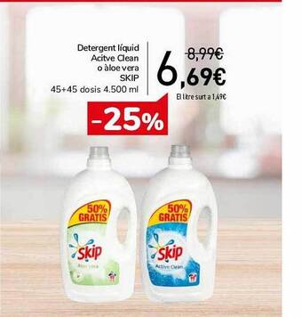 Andorra 2000 Detergent Líquid Active Clean O àloe Vera Skip oferta