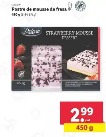 Lidl Deluxe Postre De Mousse De Fresa oferta