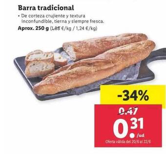 Lidl Barra Tradicional oferta