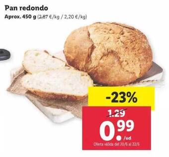 Lidl Pan Redondo oferta