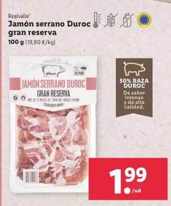 Lidl Realvalle Jamón Serrano Duroc Gran Reserva oferta